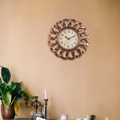 Reloj De Pared Retro Decorativo Fácil De Leer Bronce