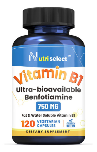 Nutriselect Vitamina B1 750mg 120 Cápsulas Veganas