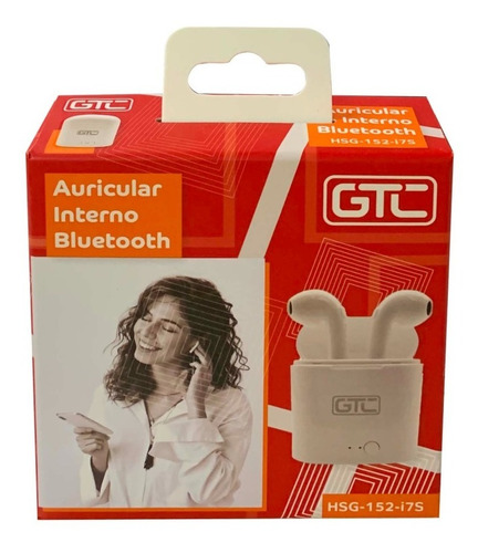 Imagen 2 de 4 de Auricular Bluetooht Blanco In-ear Inalámbrico Gtc Hsg 152