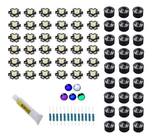 Kit Led 3w 3v Luminária 147w Reef Aquario Marinho Coral 250l