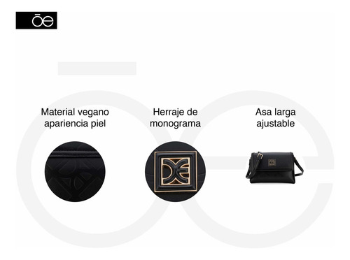 Bolsa Crossbody Cloe Irikme Chico Color Negro
