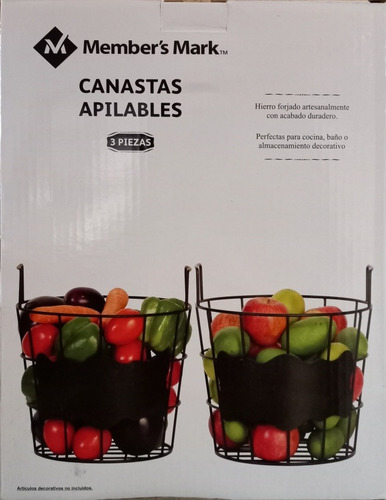 Canastas Apilables Hierro Frutero Y Más 3 Pzs Envío Gratis 