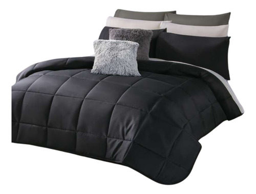 Edredón Concord Matrimonial Xl/queen Size Essencial Color Negro