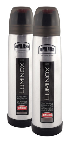 Set X2 Termos Acero Inoxidable Bala Lumilagro 1 L Luminox Ct