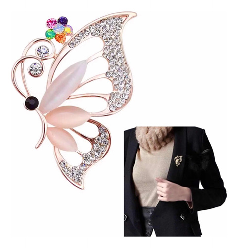 Broche Prendedor Mujer Cristal Austriaco Ópalo Elegante Ropa