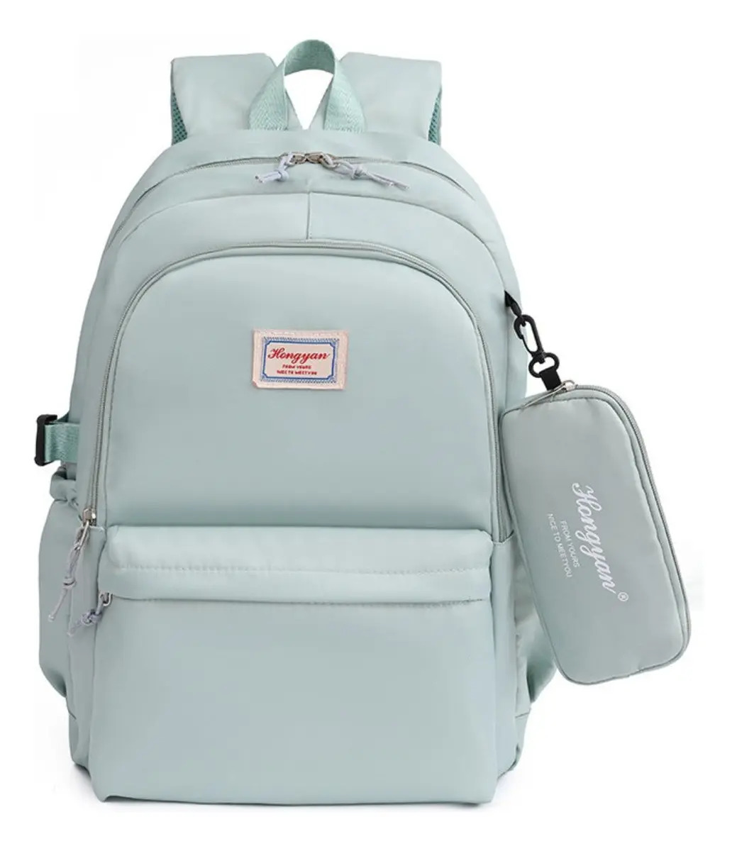 Mochila Feminina Escolar Bolsa Faculdade Viagem Notebook Cor Verde-claro