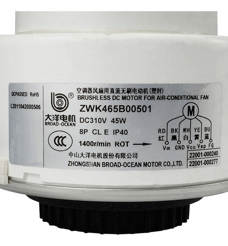 Motor Evaporadora Zwk46b00501 Tcl 32.000 Btus 220v
