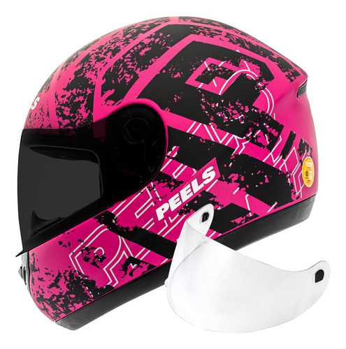 Capacete Peels Spike Mob Magenta/preto-fosco+viseira