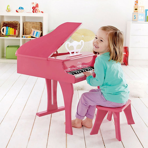 Piano Para Niñas En Color Rosa Incluye Banco