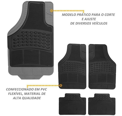 Tapete Automotivo Universal Carro Borracha Pvc Modelo G