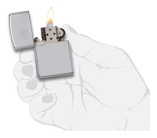 Imagem 3 de 5 de Isqueiro Zippo 250 Espelhado High Polish Chrome Original