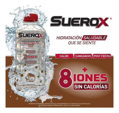 Bebida Rehidratante Suerox Coco 6 Pzs De 630 Ml C/u
