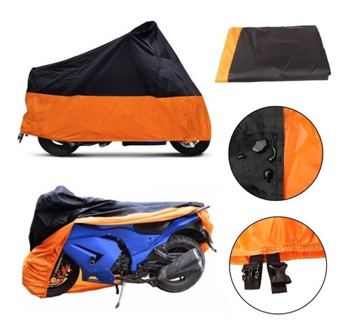 Xxxl Naranja Moto Impermeable Lluvia De Motos Al Aire Libre 