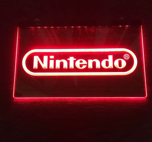 Letrero Luminoso Nintendo 30 Cms X 19 Cms Led Rojo