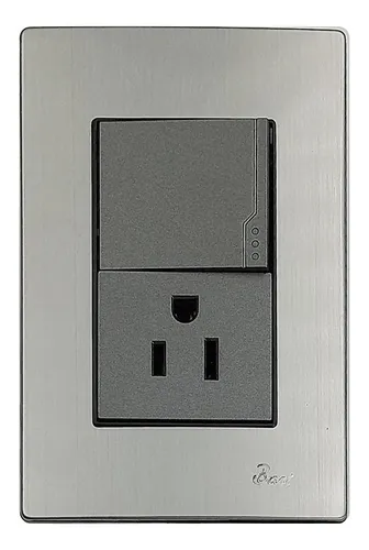 comprar Interruptor + Tomacorriente Con Tierra Serie Inox Bari