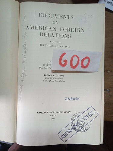 Ingles Documents On American Foreign Relations Vol Iii