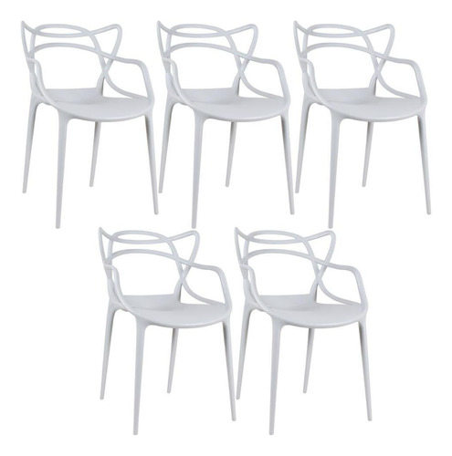 5 X Cadeiras Allegra Ana Maria Cozinha Jantar Cor da estrutura da cadeira Cinza-claro