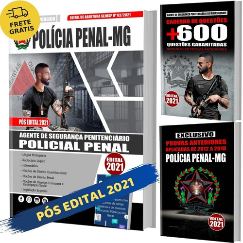 Imagem 1 de 6 de Kit Apostila Agepen Mg Polícia Penal + Questões + Provas