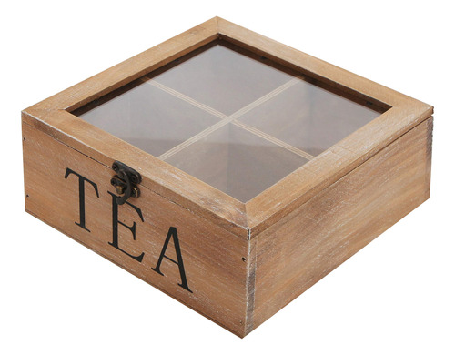 Mygift Caja De Té De Madera Con 4 Compartimentos Para Bols.