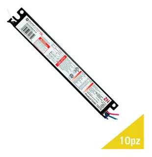 Paquete 10 Balastro 2x32 Con Cables Para Tubo T8 Ge 127/277v