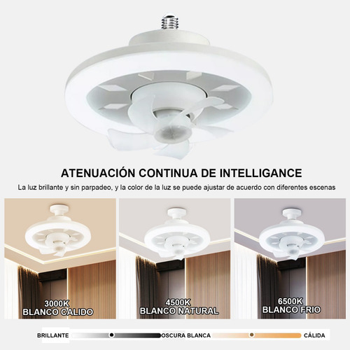 Lampara Ventilador De Techo Tianlai 5 Aspas36w Diámetro 30cm