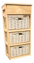 Comprar Organizador Repisa Canastero Mimbre 3 Canastos 1 Cajon