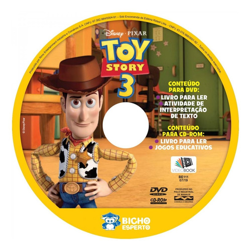 Livro Kit 5 Em 1 Colorir Com Dvd Disney - Toy Story 3