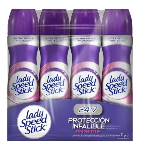 4 Pack Desodorante Powder Fresh Lady Speed Stick