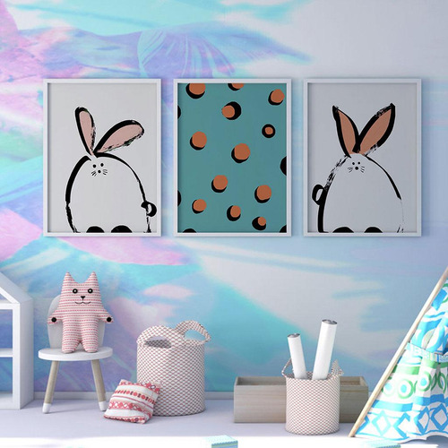3 Uds., Póster De Pintura, Lienzo, Pared, Imagen De Animal