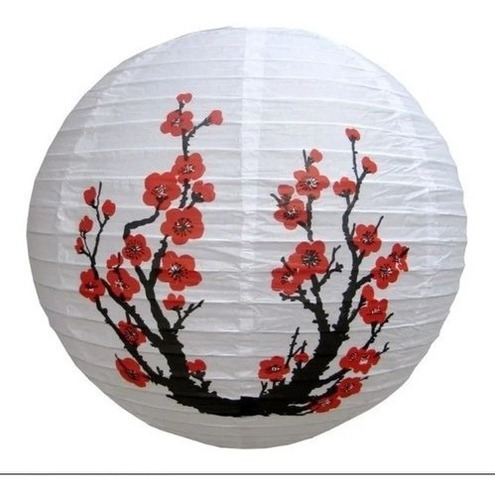 Kit 3 Luminária Japonesa Oriental Cerejeira Sakura 40cm