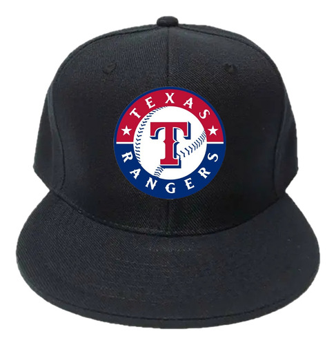 Gorra Negra Plana Texas Rangers Unitalla Ajustable