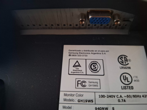 Monitor Samsung Syncmaster 940 Nw Gris (Usado)