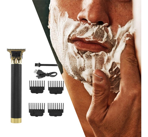 4 Barba Recarregável Usb, Bigode E Aparador De Barba Preto