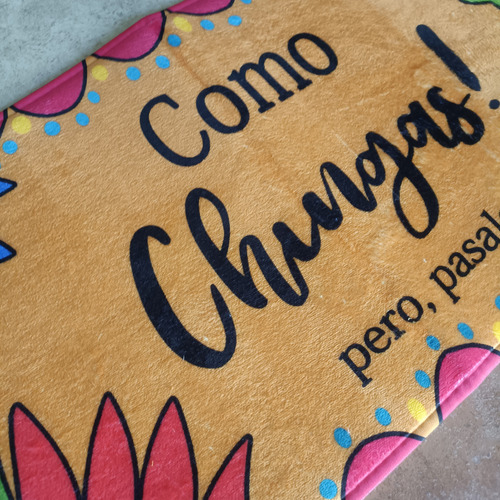 Alfombra Decorativa Como Chingas 60x40 60 Cm 40 Cm Antiderrapante Naranja