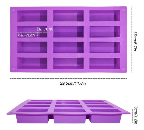 Alta Calidad Juego De 3, 12 Cavidades Moldes Rectangulares