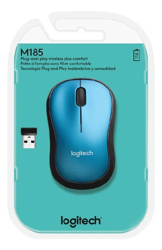 Mouse Inalámbrico Logitech  Inalámbrico M185 M185 Azul