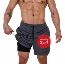 Comprar Bermuda 2 Em 1 Short Duplo Esportivo Com Bolso Academia Run 