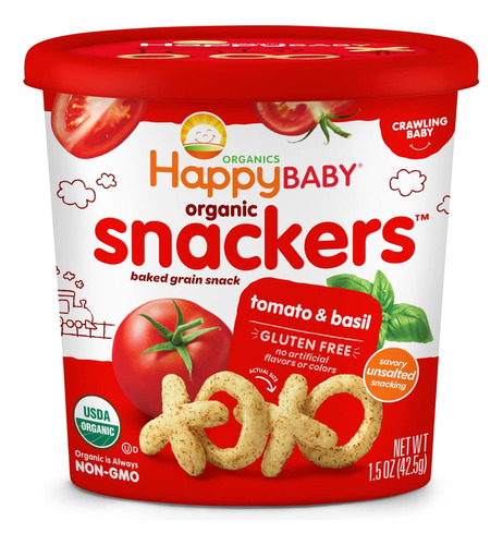 Happy Baby Snackers Orgánicos De Grano Horneado Para Bebés G