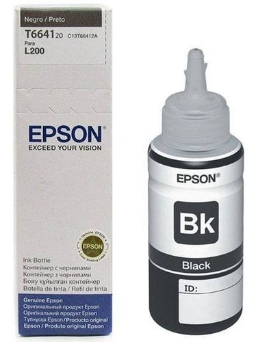 Botella De Tinta Epson Negra Para Sist Tinta Continua