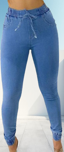 Pantalon Jogger Con Strech Azul Claro 