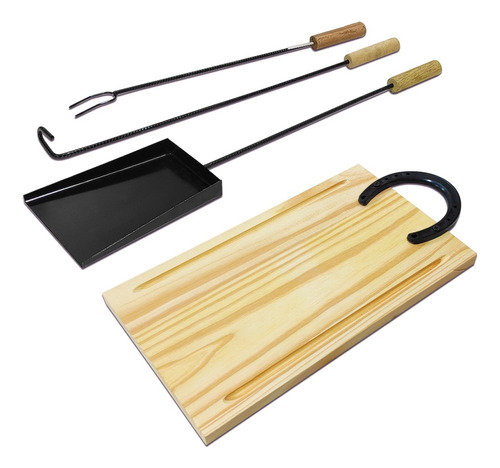 Kit Parrillero Tabla Asado Herramientas Parrilla Set ×4