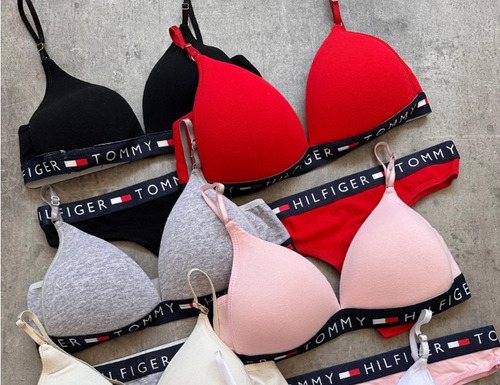 Conjunto Celi Tommy/triangulo Soft Algodon + Less Negro Algodón 95