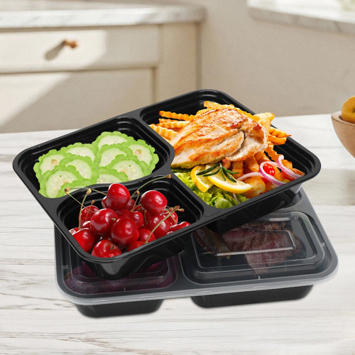 Caja De Almuerzo Pp Recipientes Desechables Con Tapa 20 Pzs
