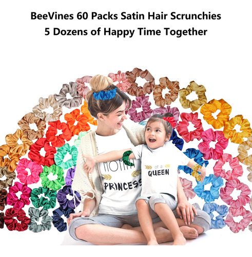 Paquete De 60 Gomas Para El Cabello, Beevines, Gomas Para El