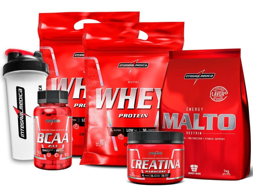 Combo 2x Whey + Malto + Bcaa + Creatina + Shake - Integral