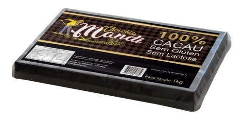 Chocolate 100% Cacau (sem Açúcar, Glúten E Lactose) - 1kg