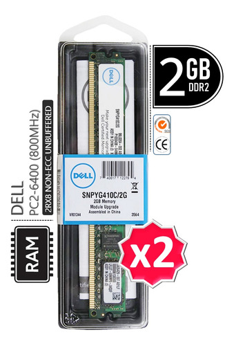4gb Kit (2x2gb) Ddr2 800mhz Dual Rank Desktop Memory