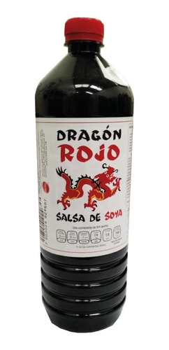 Imagen 1 de 3 de Salsa Soya Oscura Dragón Rojo 1 Litro Comida China Japonesa