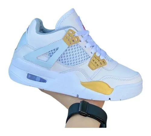 Zapatos Jordan Retro 4 Negras Con Dorado MercadoLibre