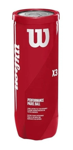 Imagen 2 de 5 de Pelota Padel Wilson Performance Profesional Tubo X 3 Paddle